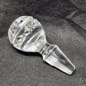 Vintage Crystal Cut Glass Decanter Bottle Stopper Topper Only Round 4.75"